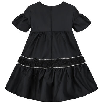 Girls Black Embellished Dress